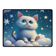 Cat On The Sky Two Sides Fleece Blanket (small) by 1212