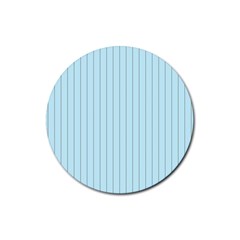 Stripes Striped Turquoise Rubber Coaster (round) by Amaryn4rt