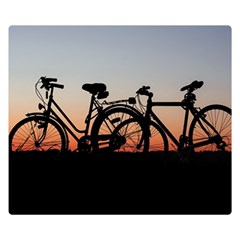 Bicycles Wheel Sunset Love Romance Premium Plush Fleece Blanket (small) by Amaryn4rt