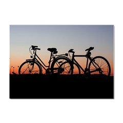 Bicycles Wheel Sunset Love Romance Crystal Sticker (a4) by Amaryn4rt