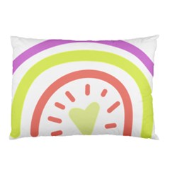 Rainbow Boho Colors Pastel Heart Pillow Case (two Sides) by Ndabl3x