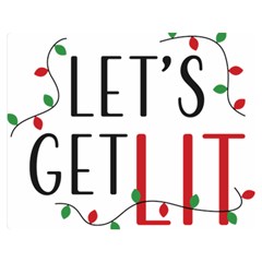 Let s Get Lit Christmas Jingle Bells Santa Claus Two Sides Premium Plush Fleece Blanket (medium) by Ndabl3x