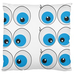 Eyes Comic Cartoon Fun Funny Toon Large Premium Plush Fleece Cushion Case (one Side) by Ndabl3x