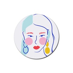 Art Womens Lovers Rubber Coaster (round) by Ndabl3x