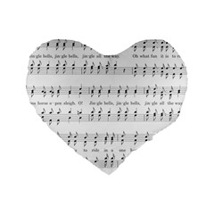 Jingle Bells Song Christmas Carol Standard 16  Premium Flano Heart Shape Cushions