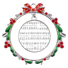 Jingle Bells Song Christmas Carol Metal X mas Wreath Ribbon Ornament