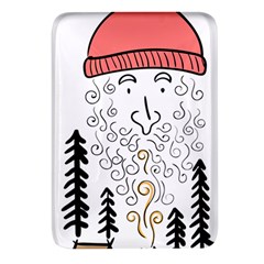 Santa Claus Cabin Hut Campfire Rectangular Glass Fridge Magnet (4 Pack) by Ndabl3x