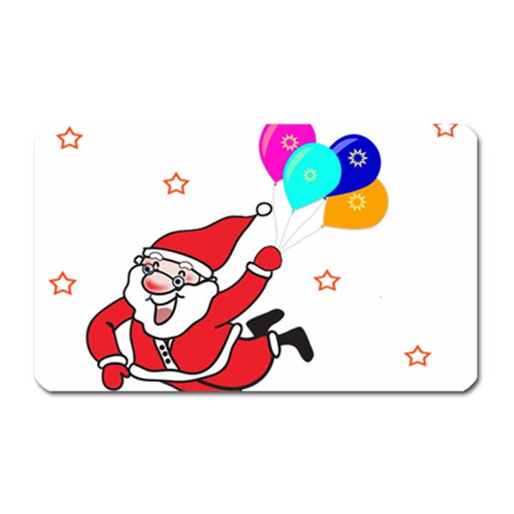 Nicholas Santa Claus Balloons Stars Magnet (Rectangular)