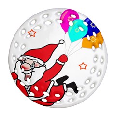 Nicholas Santa Claus Balloons Stars Ornament (round Filigree) by Ndabl3x