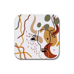 Abstract Bull Art Design Rubber Coaster (square) by Ndabl3x