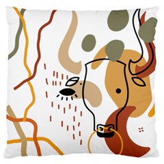Abstract Bull Art Design Standard Premium Plush Fleece Cushion Case (two Sides) by Ndabl3x