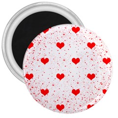 Hearts Romantic Love Valentines 3  Magnets by Ndabl3x