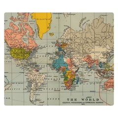 Vintage World Map Two Sides Premium Plush Fleece Blanket (small) by Ndabl3x