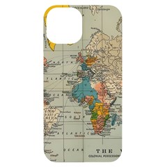 Vintage World Map Iphone 14 Black Uv Print Case by Ndabl3x