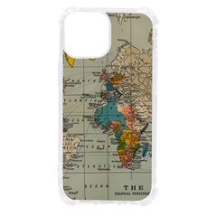 Vintage World Map Iphone 13 Mini Tpu Uv Print Case
