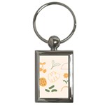 Cherries Flower Leaves Floral Key Chain (Rectangle) Front