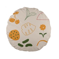 Cherries Flower Leaves Floral Standard 15  Premium Round Cushions