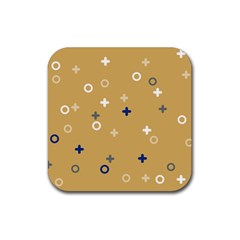 Cross Circles White Circles Rubber Coaster (square) by Grandong