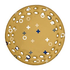 Cross Circles White Circles Ornament (round Filigree) by Grandong