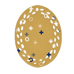 Cross Circles White Circles Ornament (oval Filigree) by Grandong