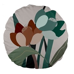 Flowers Plants Leaves Foliage Large 18  Premium Round Cushions by Grandong