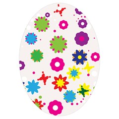 Floral Colorful Background Uv Print Acrylic Ornament Oval by Grandong