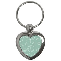 Board Chalk School Earth Book Key Chain (heart) by Grandong