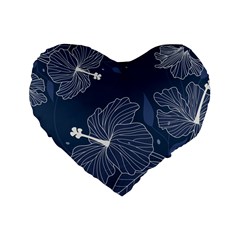 Flowers Petals Leaves Foliage Standard 16  Premium Flano Heart Shape Cushions by Grandong