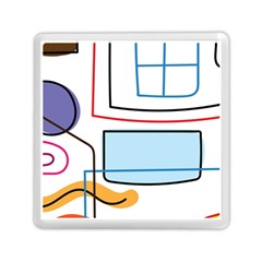 Sketch Line Art Doodles Design Memory Card Reader (square)