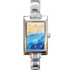 Flower Branch Corolla Wreath Lease Art Rectangle Italian Charm Watch