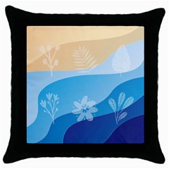 Flower Branch Corolla Wreath Lease Art Throw Pillow Case (Black)