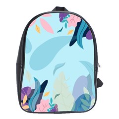 Leaves Nature Background Plants School Bag (large) by Grandong