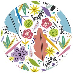 Flowers Spring Background Wallpaper Wooden Bottle Opener (round) by Grandong