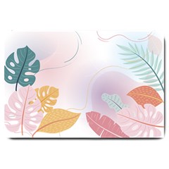 Plants Leaves Wallpaper Background Large Doormat by Grandong