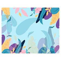 Leaves Nature Background Plants Premium Plush Fleece Blanket (medium) by Grandong