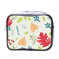 Leaves Plants Background Branches Mini Toiletries Bag (one Side) by Grandong