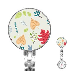 Leaves Plants Background Branches Stainless Steel Nurses Watch by Grandong