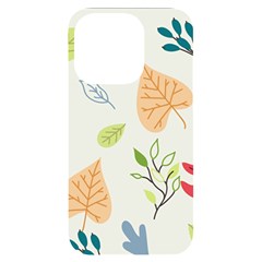 Leaves Plants Background Branches Iphone 14 Pro Black Uv Print Case by Grandong