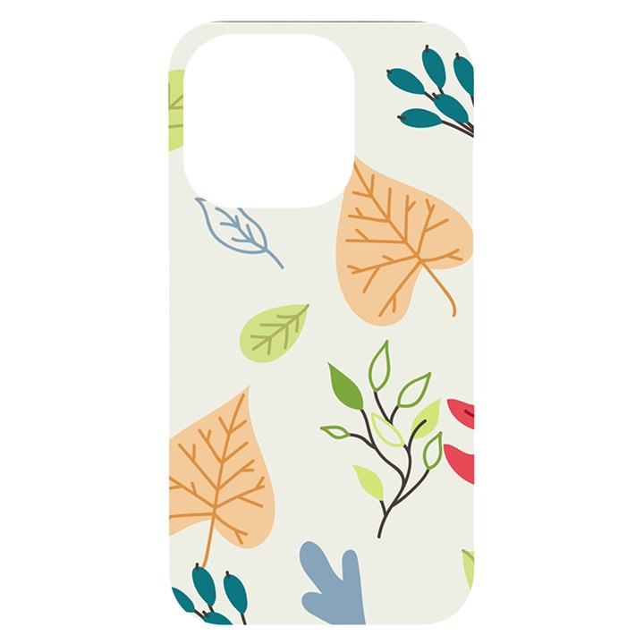 Leaves Plants Background Branches iPhone 14 Pro Black UV Print Case
