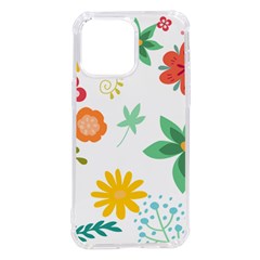 Flowers Leaves Background Floral Iphone 14 Pro Max Tpu Uv Print Case by Grandong