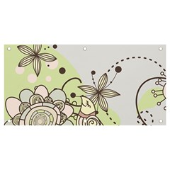 Flowers Bird Floral Floral Design Banner And Sign 4  X 2  by Grandong