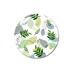 Leaves Foliage Pattern Abstract Magnet 3  (round)
