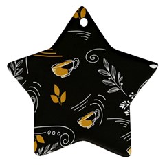 Leaves Coffee Digital Paper Cup Ornament (star) by Grandong