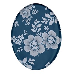 Flowers Design Floral Pattern Oval Glass Fridge Magnet (4 Pack) by Grandong