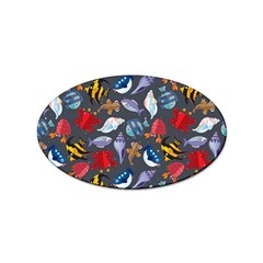 Sea Animals Pattern Wallpaper Fish Sticker Oval (10 Pack) by Grandong