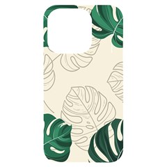 Leaves Monstera Background Iphone 14 Pro Black Uv Print Case