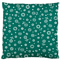 Flowers Floral Background Green Large Cushion Case (two Sides) by Grandong