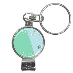 Flowers Branch Corolla Wreath Lease Nail Clippers Key Chain