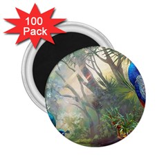 Peafowl Peacock Bird Birds Painting Art Wildlife 2 25  Magnets (100 Pack)  by Sarkoni