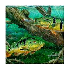 Peacock Bass Fishing Tile Coaster by Sarkoni